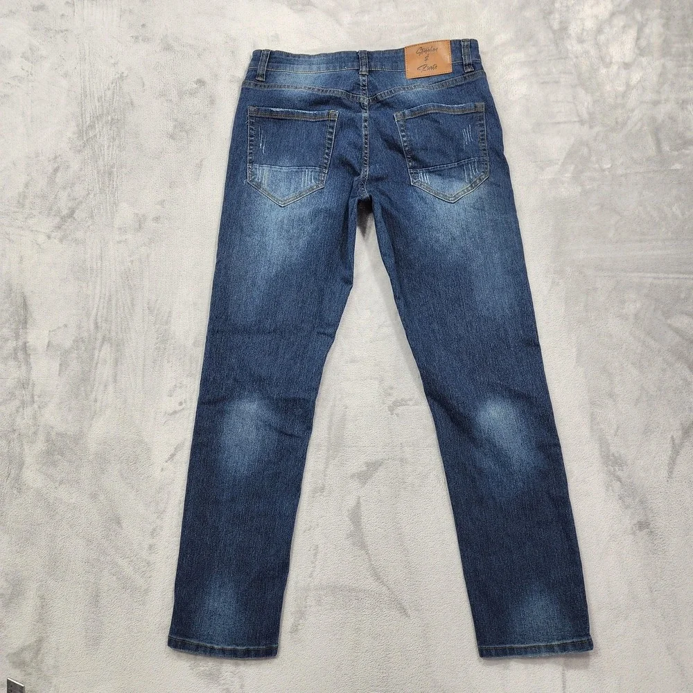 Stitches & Rivets Jeans Mens 32x30 Blue Regular Straight Stretch Denim Casual